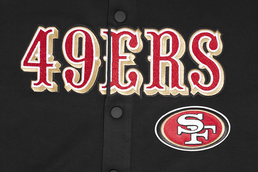 NFL SAN FRANCISCO 49ERS CLASSIC MEN'S WARM UP JACKE (BLACK/RED)