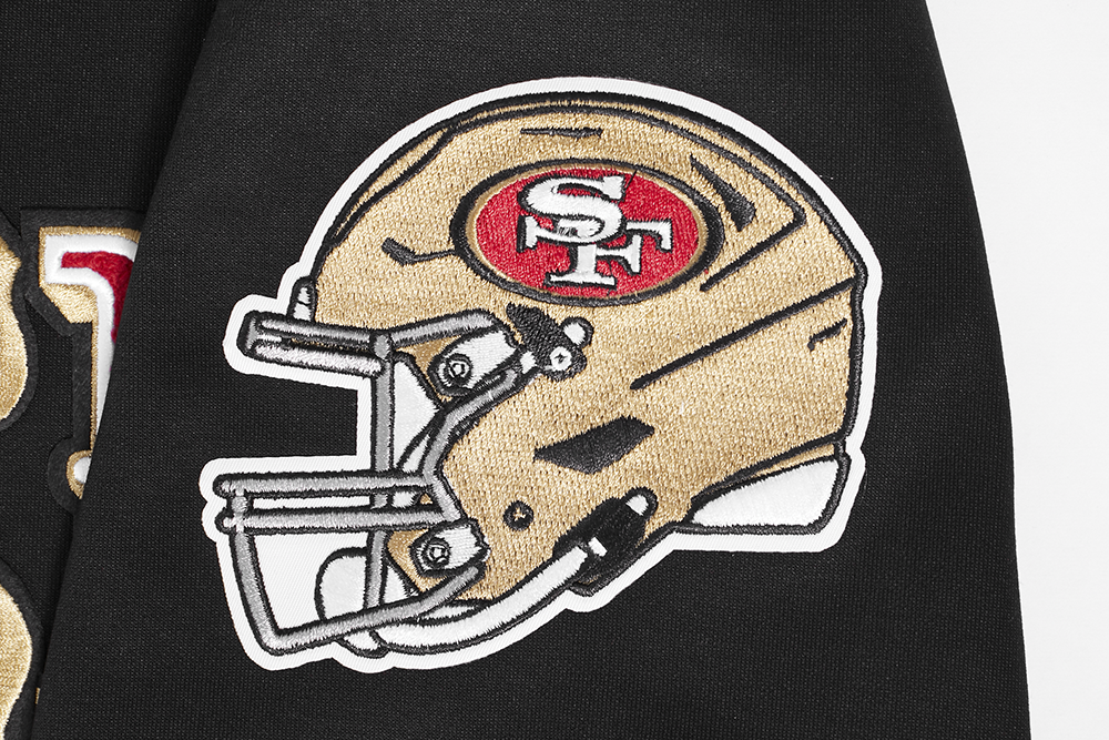 NFL SAN FRANCISCO 49ERS CLASSIC MEN'S WARM UP JACKE (BLACK/RED)