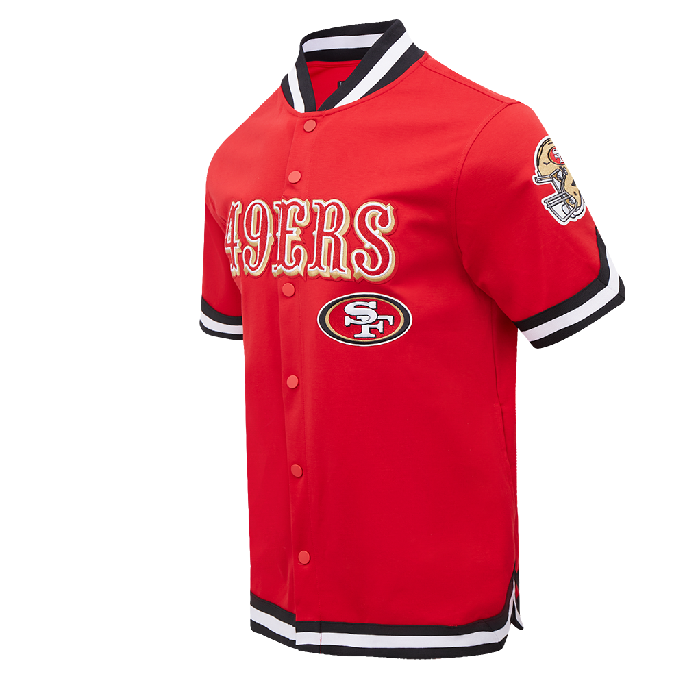 NFL SAN FRANCISCO 49ERS CLASSIC MEN'S WARM UP JACKE (RED/BLACK)