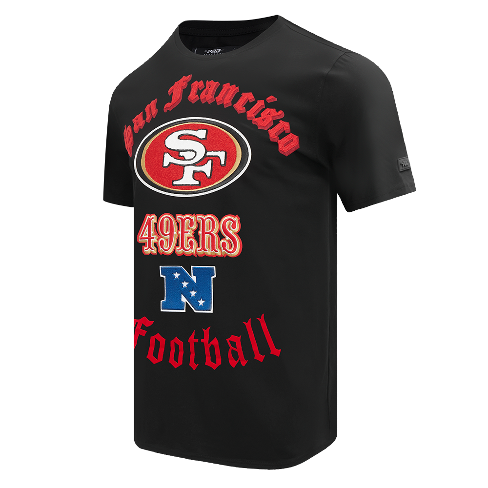 NFL SAN FRANCISCO 49ERS OLD ENGLISH MEN'S TEE (BLACK)