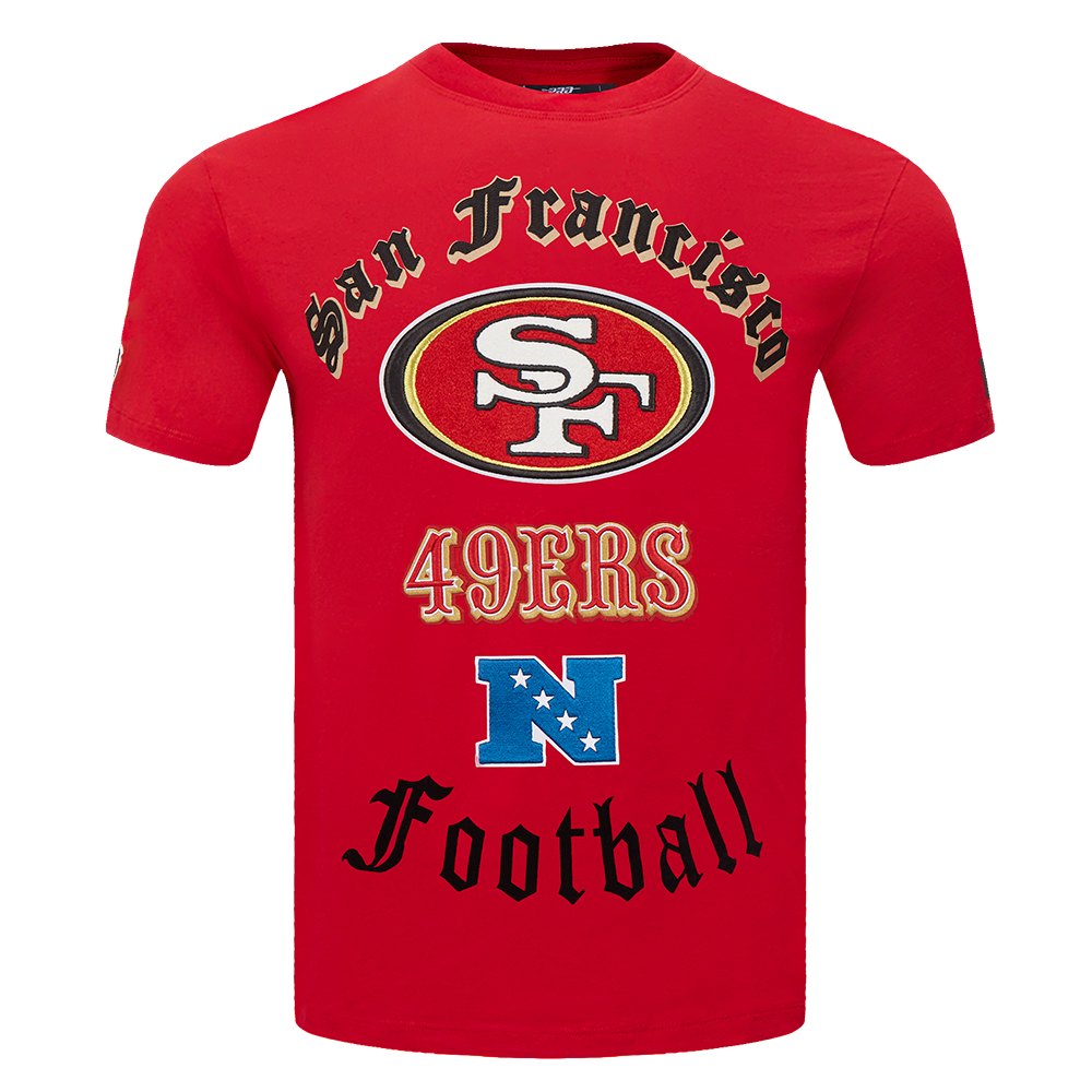 NFL SAN FRANCISCO 49ERS OLD ENGLISH T-SHIRT POUR HOMME (ROUGE)