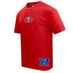 NFL SAN FRANCISCO 49ERS WINGSPAN T-SHIRT EN JERSEY DE COTON À ÉPAULES TOMBANTES POUR HOMME (ROUGE)