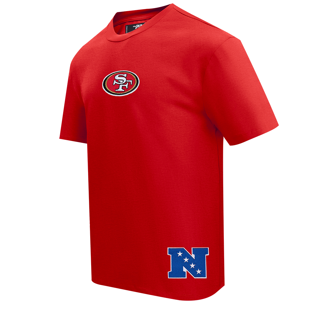 NFL SAN FRANCISCO 49ERS WINGSPAN T-SHIRT EN JERSEY DE COTON À ÉPAULES TOMBANTES POUR HOMME (ROUGE)