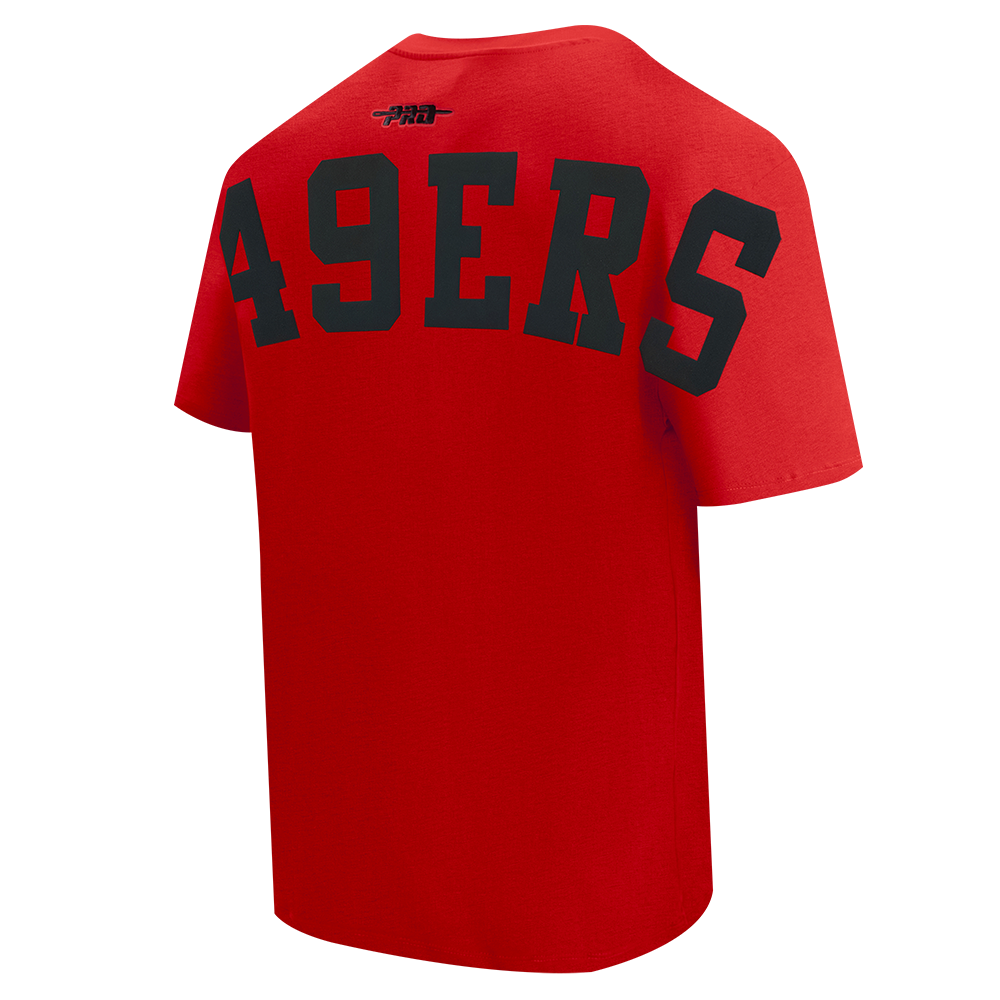 NFL SAN FRANCISCO 49ERS WINGSPAN T-SHIRT EN JERSEY DE COTON À ÉPAULES TOMBANTES POUR HOMME (ROUGE)