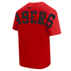 NFL SAN FRANCISCO 49ERS WINGSPAN T-SHIRT EN JERSEY DE COTON À ÉPAULES TOMBANTES POUR HOMME (ROUGE)