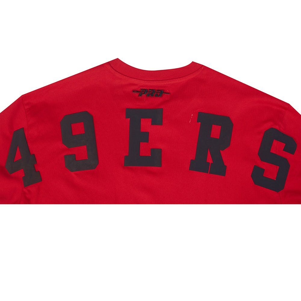 NFL SAN FRANCISCO 49ERS WINGSPAN T-SHIRT EN JERSEY DE COTON À ÉPAULES TOMBANTES POUR HOMME (ROUGE)