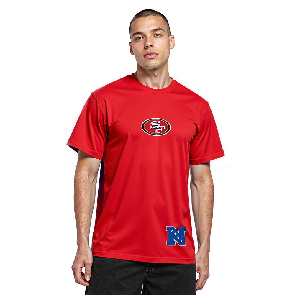 NFL SAN FRANCISCO 49ERS WINGSPAN MEN'S CJ DROP SHOULDER TEE (RED)