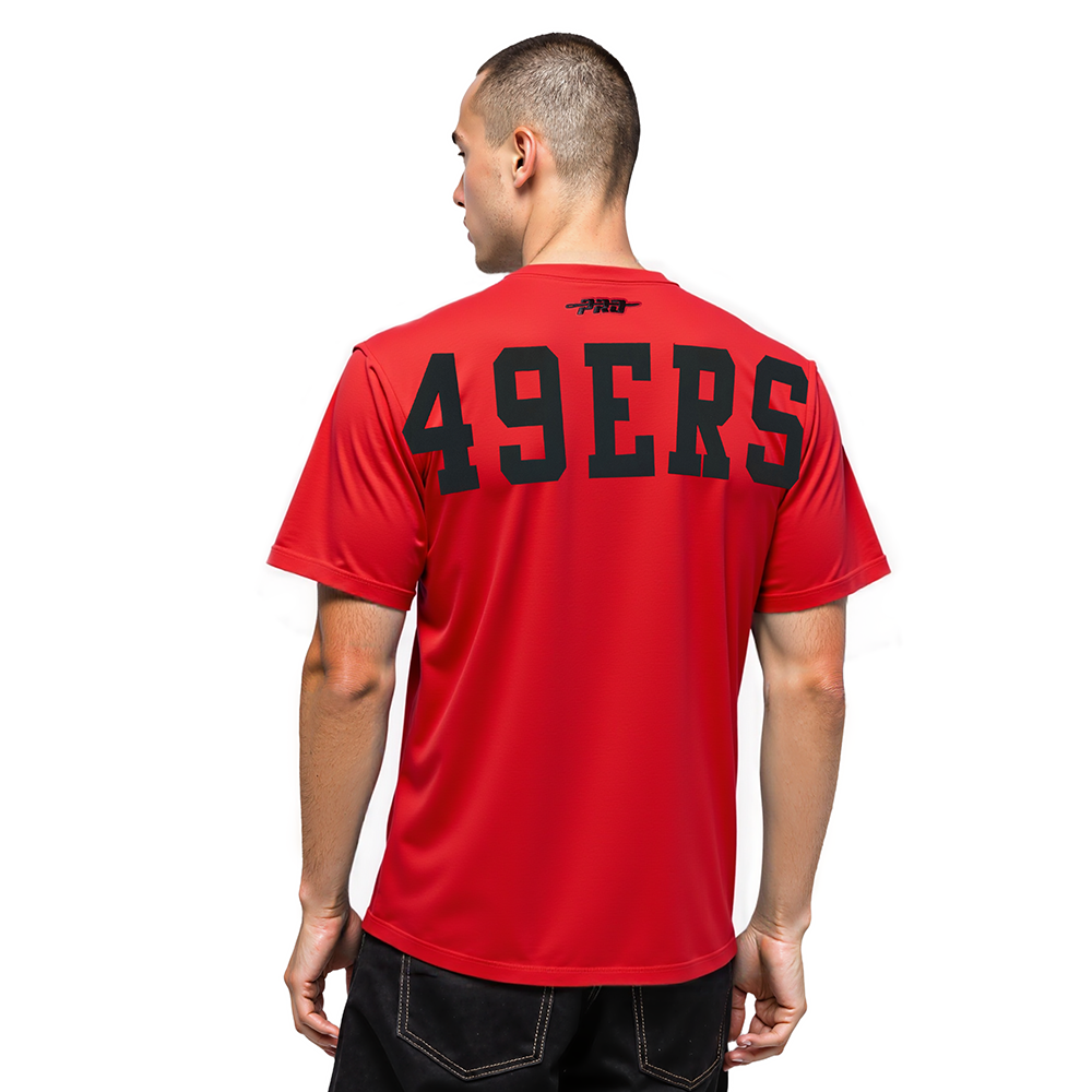 NFL SAN FRANCISCO 49ERS WINGSPAN MEN'S CJ DROP SHOULDER TEE (RED)