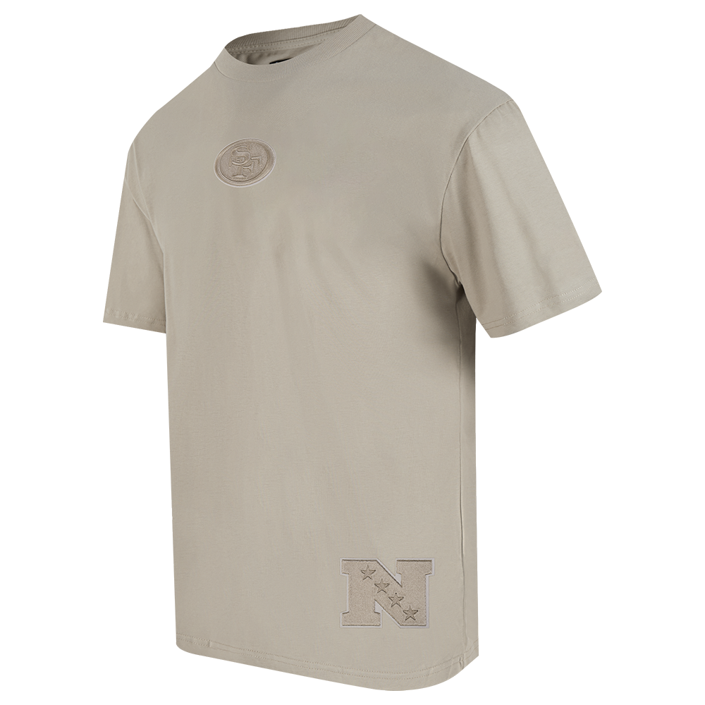 NFL SAN FRANCISCO 49ERS WINGSPAN T-SHIRT EN JERSEY DE COTON À ÉPAULES TOMBANTES POUR HOMME (TAUPE)
