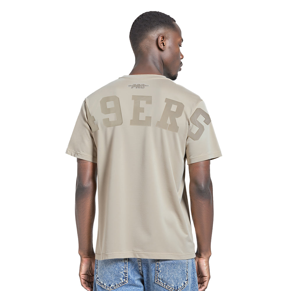 NFL SAN FRANCISCO 49ERS WINGSPAN MEN'S CJ DROP SHOULDER TEE (TAUPE)