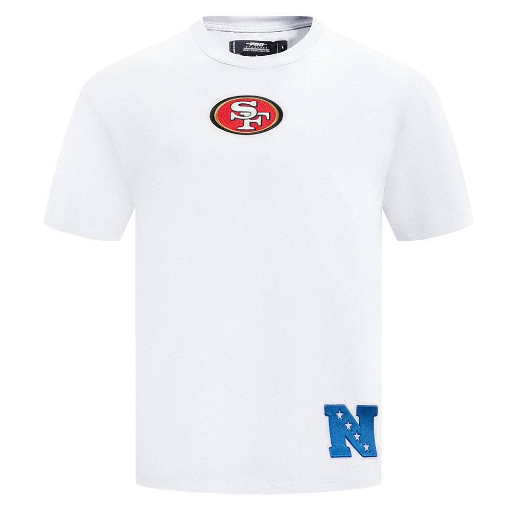 NFL SAN FRANCISCO 49ERS WINGSPAN MEN'S COTTON JERSEY DROP SHOULDER TEE (WHITE)