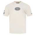 NFL SAN FRANCISCO 49ERS REVERSE FRENCH TERRY T-SHIRT EN JERSEY DE COTON À ÉPAULES TOMBANTES POUR HOMME (COQUILLE D'ŒUF)