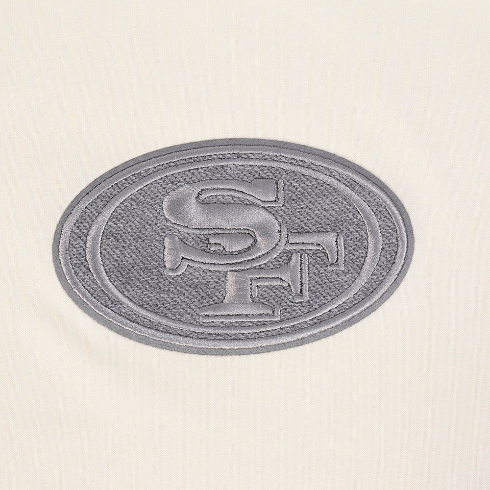 NFL SAN FRANCISCO 49ERS REVERSE FRENCH TERRY T-SHIRT EN JERSEY DE COTON À ÉPAULES TOMBANTES POUR HOMME (COQUILLE D'ŒUF)