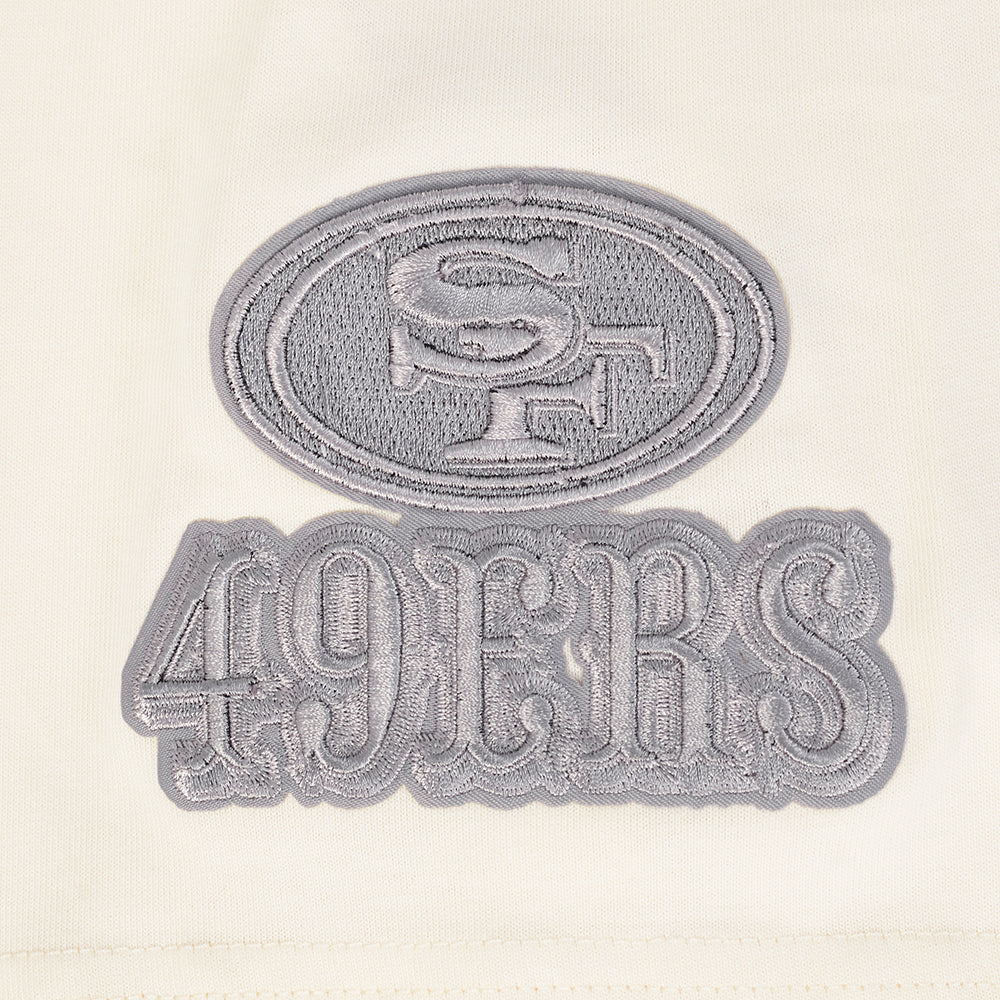 NFL SAN FRANCISCO 49ERS REVERSE FRENCH TERRY T-SHIRT EN JERSEY DE COTON À ÉPAULES TOMBANTES POUR HOMME (COQUILLE D'ŒUF)