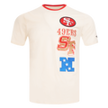 NFL SAN FRANCISCO 49ERS RETRO CASCADE MEN'S RINGER TEE (EGGSHELL/ RED)