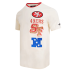 NFL SAN FRANCISCO 49ERS RETRO CASCADE MEN'S RINGER TEE (EGGSHELL/ RED)