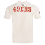 NFL SAN FRANCISCO 49ERS RETRO CASCADE MEN'S RINGER TEE (EGGSHELL/ RED)