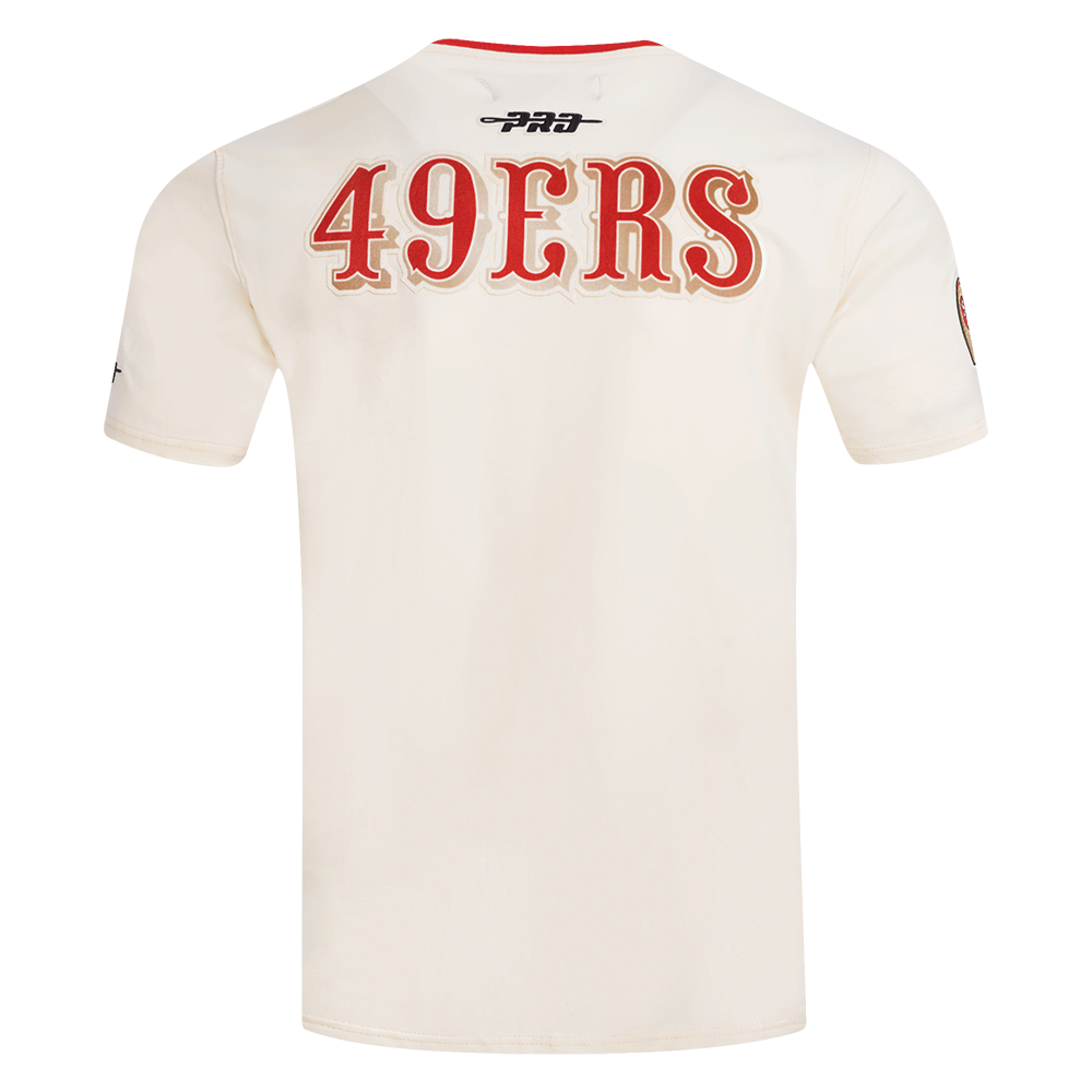 NFL SAN FRANCISCO 49ERS RETRO CASCADE MEN'S RINGER TEE (EGGSHELL/ RED)