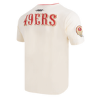 NFL SAN FRANCISCO 49ERS RETRO CASCADE MEN'S RINGER TEE (EGGSHELL/ RED)