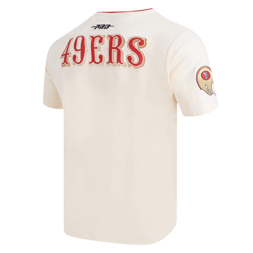 NFL SAN FRANCISCO 49ERS RETRO CASCADE MEN'S RINGER TEE (EGGSHELL/ RED)