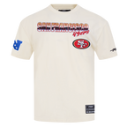 NFL SAN FRANCISCO 49ERS CHROME MEN'S COTTON JERSEY DROP SHOULDER TEE (EGGSHELL)
