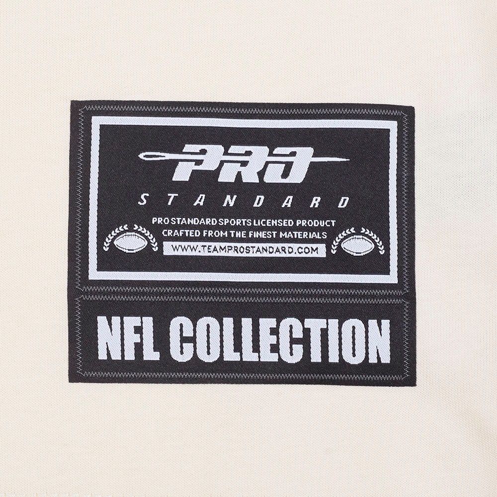 NFL SAN FRANCISCO 49ERS CHROME MEN'S COTTON JERSEY DROP SHOULDER TEE (EGGSHELL)