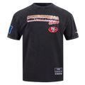 NFL SAN FRANCISCO 49ERS CHROME MEN'S COTTON JERSEY DROP SHOULDER TEE (WASHED BLACK)