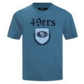 NFL SAN FRANCISCO 49ERS COUNTRY CLUB MEN'S COTTON JERSEY DROP SHOULDER TEE (STEEL BLUE)