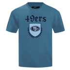 NFL SAN FRANCISCO 49ERS COUNTRY CLUB MEN'S COTTON JERSEY DROP SHOULDER TEE (STEEL BLUE)