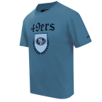 NFL SAN FRANCISCO 49ERS COUNTRY CLUB MEN'S COTTON JERSEY DROP SHOULDER TEE (STEEL BLUE)