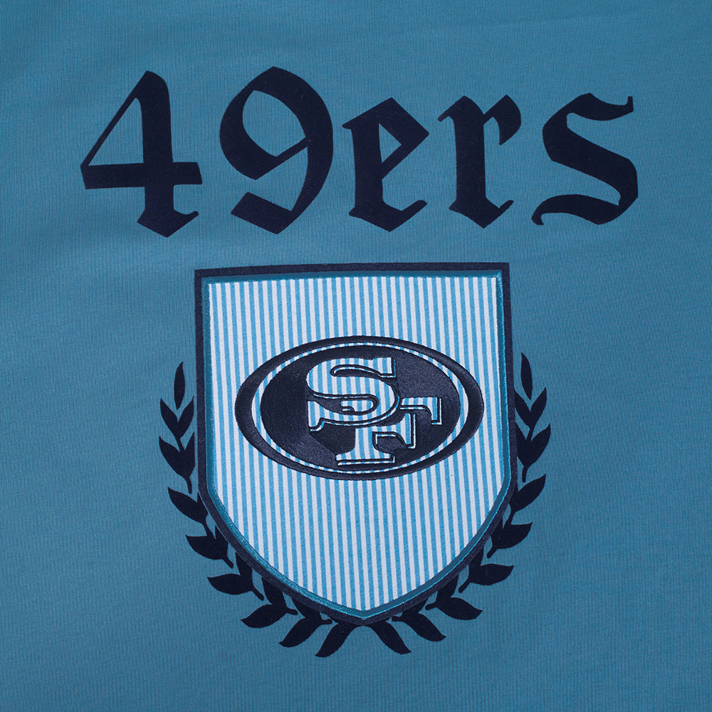 NFL SAN FRANCISCO 49ERS COUNTRY CLUB MEN'S COTTON JERSEY DROP SHOULDER TEE (STEEL BLUE)