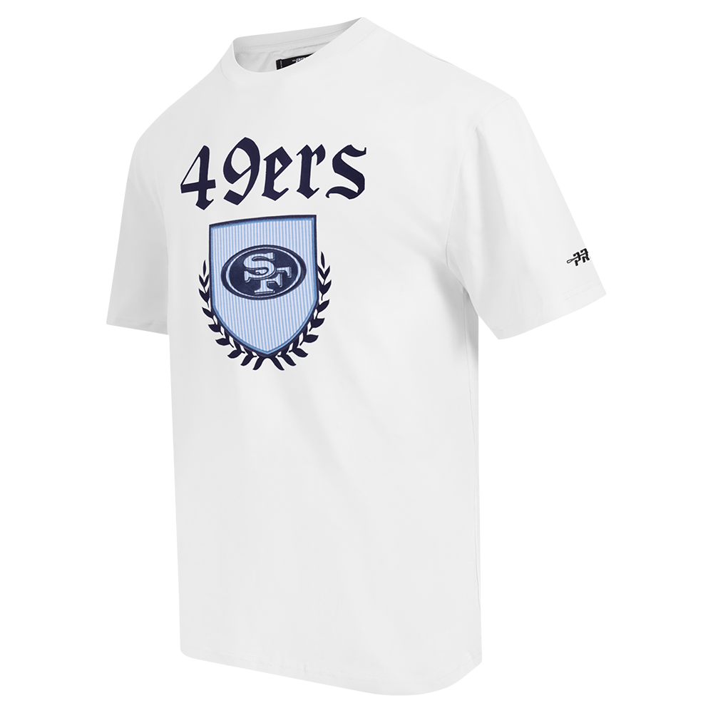 NFL SAN FRANCISCO 49ERS COUNTRY CLUB MEN'S COTTON JERSEY DROP SHOULDER TEE (WHITE)