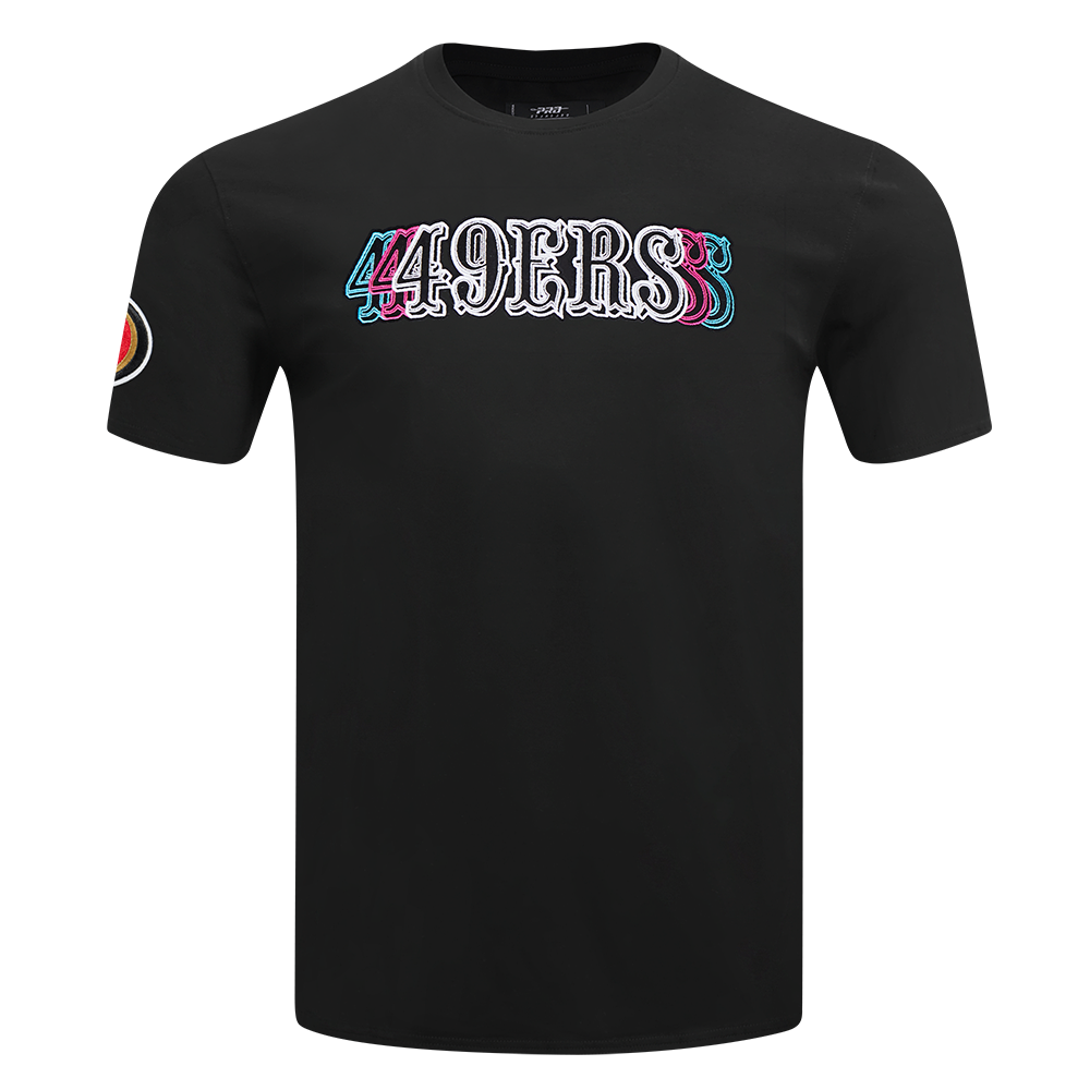 NFL SAN FRANCISCO 49ERS ECHO LOGO MEN'S SINGLE JERSEY TEE (BLACK)