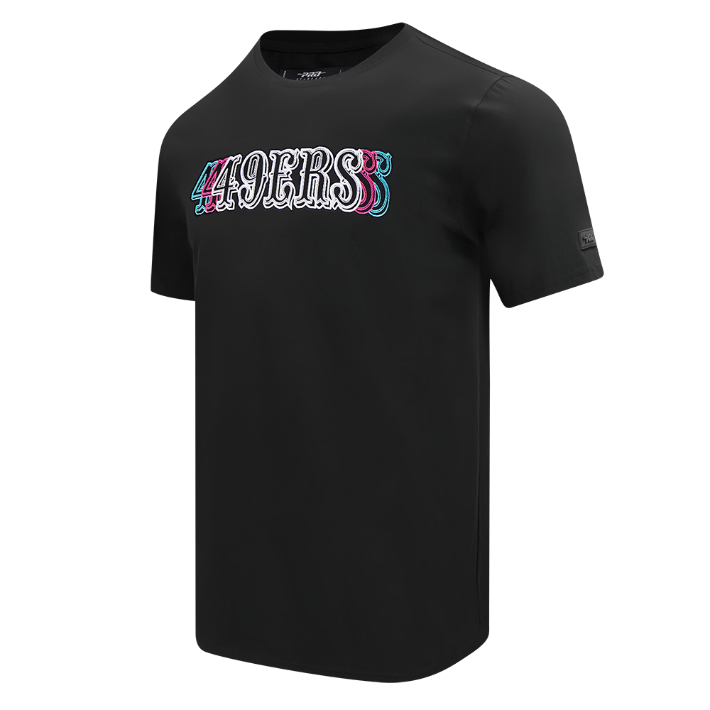 NFL SAN FRANCISCO 49ERS ECHO LOGO MEN'S SINGLE JERSEY TEE (BLACK)