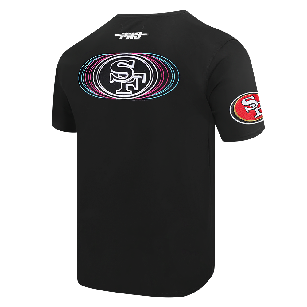 NFL SAN FRANCISCO 49ERS ECHO LOGO MEN'S SINGLE JERSEY TEE (BLACK)