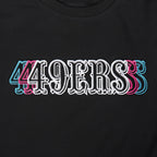 NFL SAN FRANCISCO 49ERS ECHO LOGO MEN'S SINGLE JERSEY TEE (BLACK)