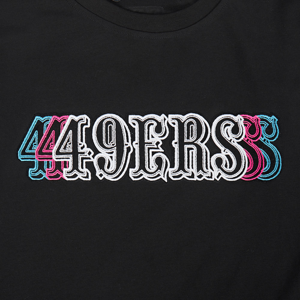NFL SAN FRANCISCO 49ERS ECHO LOGO MEN'S SINGLE JERSEY TEE (BLACK)