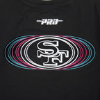 NFL SAN FRANCISCO 49ERS ECHO LOGO MEN'S SINGLE JERSEY TEE (BLACK)