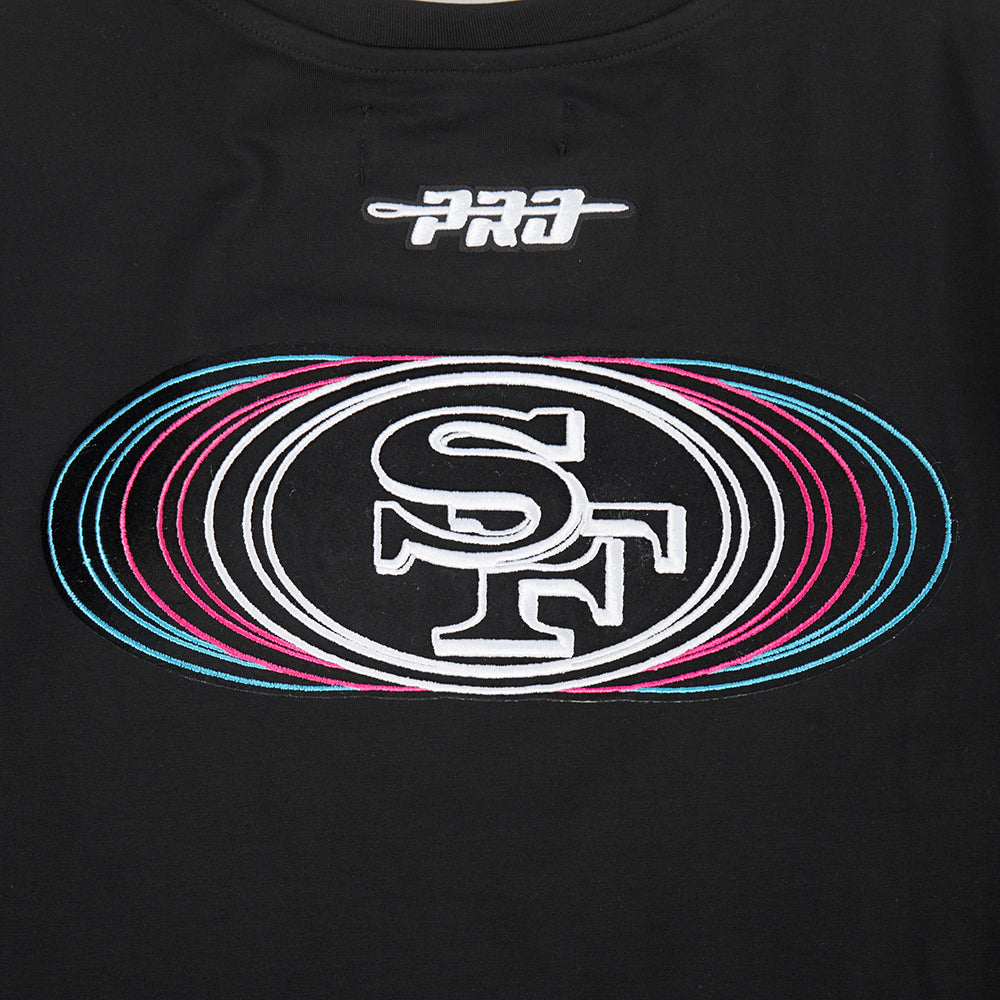 NFL SAN FRANCISCO 49ERS ECHO LOGO MEN'S SINGLE JERSEY TEE (BLACK)