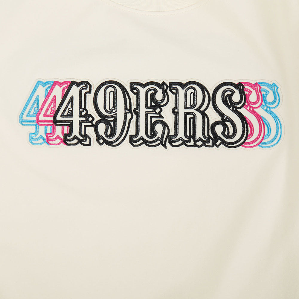 NFL SAN FRANCISCO 49ERS ECHO LOGO MEN'S SINGLE JERSEY TEE (EGGSHELL)