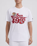 NFL SAN FRANCISCO 49ERS SOUVENIR T-SHIRT EN JERSEY SIMPLE POUR HOMME (BLANC)