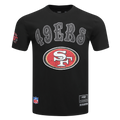 NFL SAN FRANCISCO 49ERS REBEL ATHLETICS T-SHIRT EN JERSEY SIMPLE À LOGO EMPILÉ POUR HOMME (NOIR)