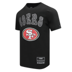 NFL SAN FRANCISCO 49ERS REBEL ATHLETICS T-SHIRT EN JERSEY SIMPLE À LOGO EMPILÉ POUR HOMME (NOIR)
