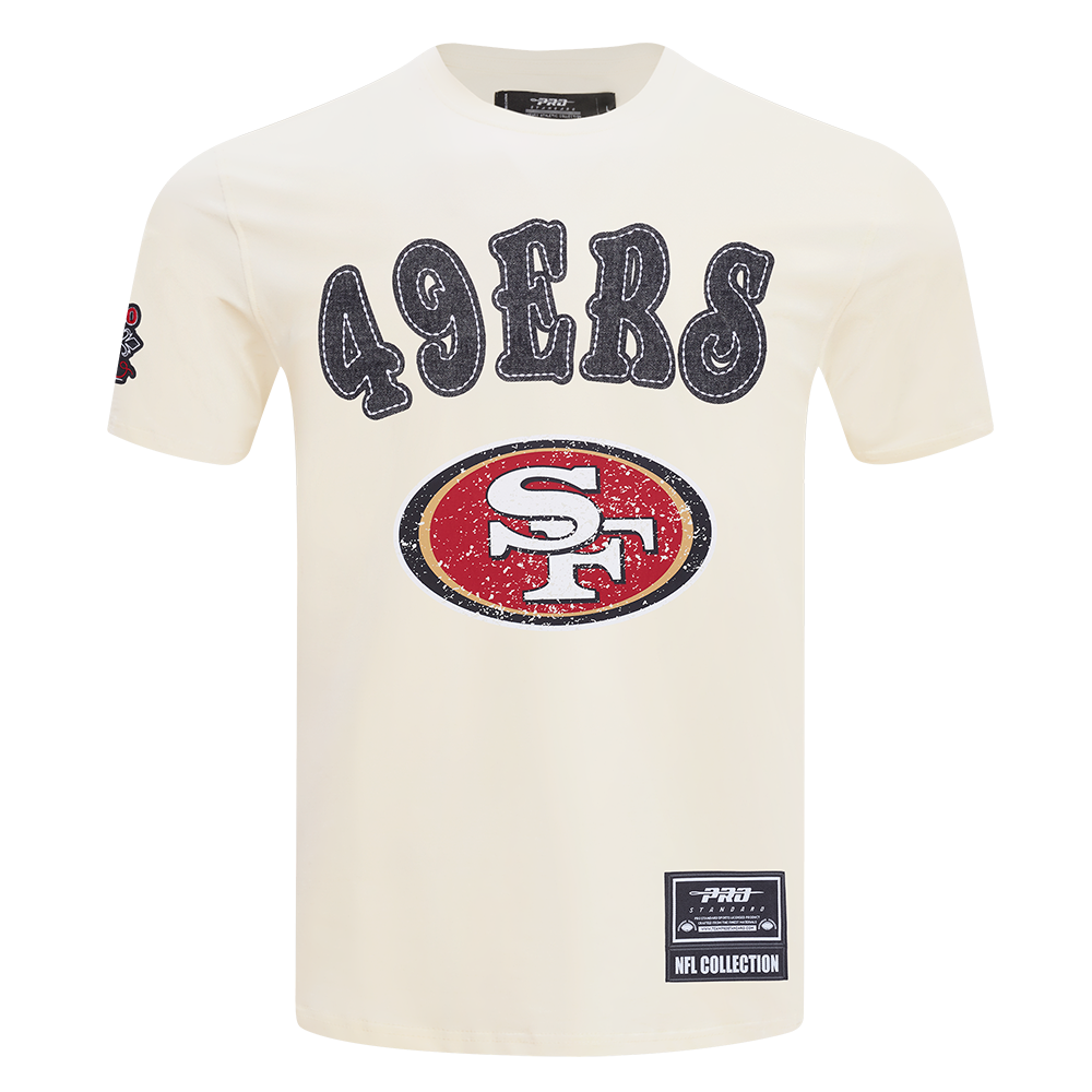 NFL SAN FRANCISCO 49ERS REBEL ATHLETICS T-SHIRT EN JERSEY SIMPLE À LOGO EMPILÉ POUR HOMME (COQUILLE D'ŒUF)
