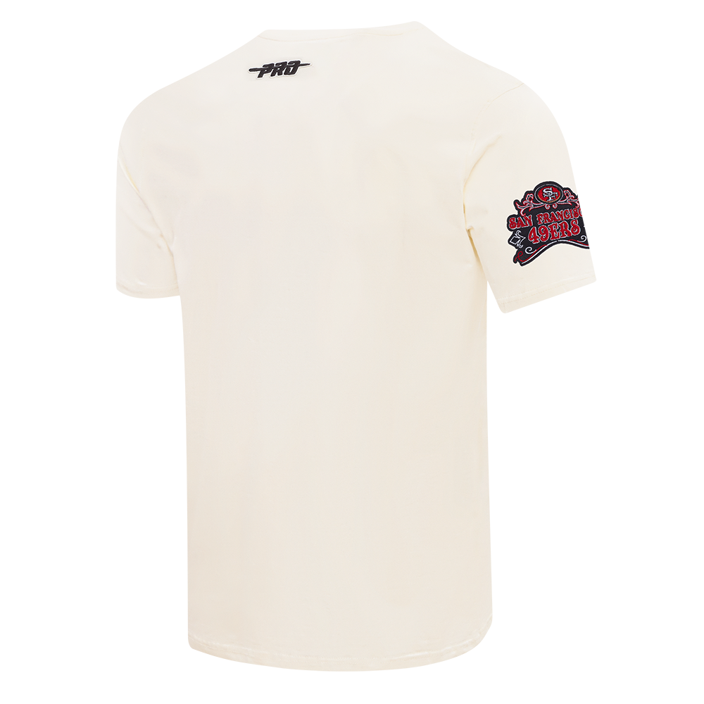 NFL SAN FRANCISCO 49ERS REBEL ATHLETICS T-SHIRT EN JERSEY SIMPLE À LOGO EMPILÉ POUR HOMME (COQUILLE D'ŒUF)