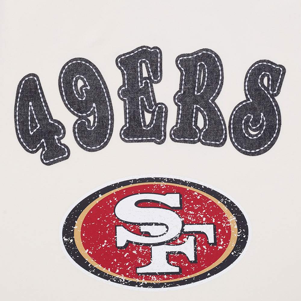 NFL SAN FRANCISCO 49ERS REBEL ATHLETICS T-SHIRT EN JERSEY SIMPLE À LOGO EMPILÉ POUR HOMME (COQUILLE D'ŒUF)