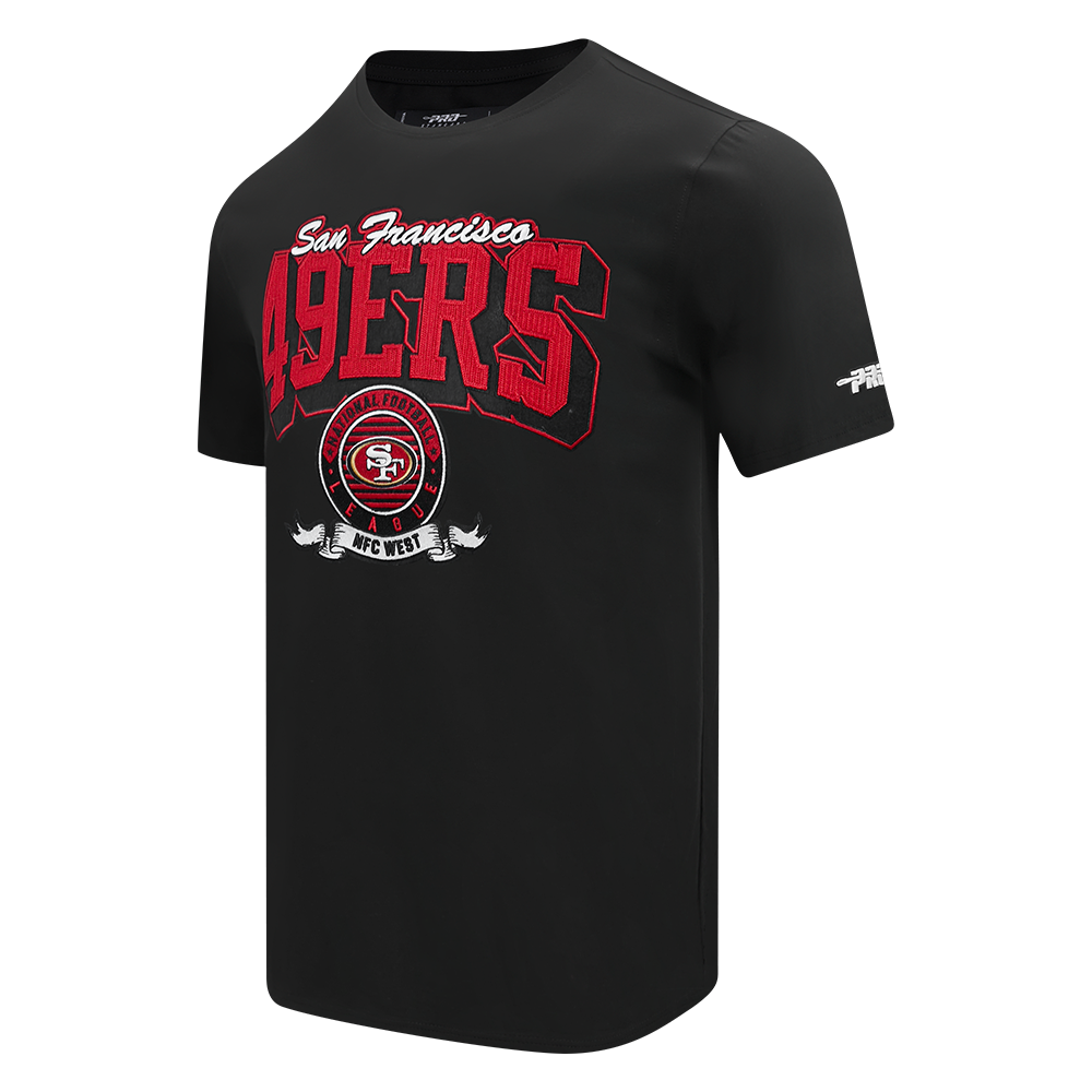 NFL SAN FRANCISCO 49ERS TEAM BADGE T-SHIRT EN JERSEY SIMPLE POUR HOMME (NOIR)