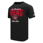 NFL SAN FRANCISCO 49ERS TEAM BADGE T-SHIRT EN JERSEY SIMPLE POUR HOMME (NOIR)