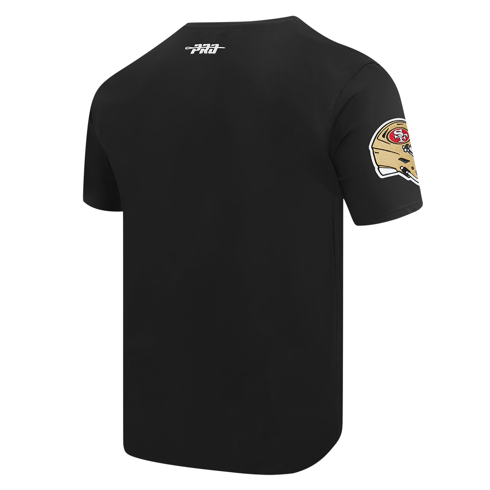 NFL SAN FRANCISCO 49ERS TEAM BADGE T-SHIRT EN JERSEY SIMPLE POUR HOMME (NOIR)
