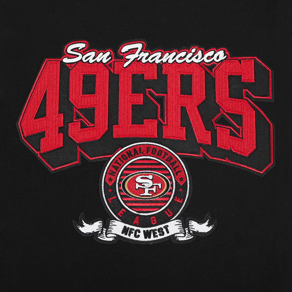 NFL SAN FRANCISCO 49ERS TEAM BADGE T-SHIRT EN JERSEY SIMPLE POUR HOMME (NOIR)